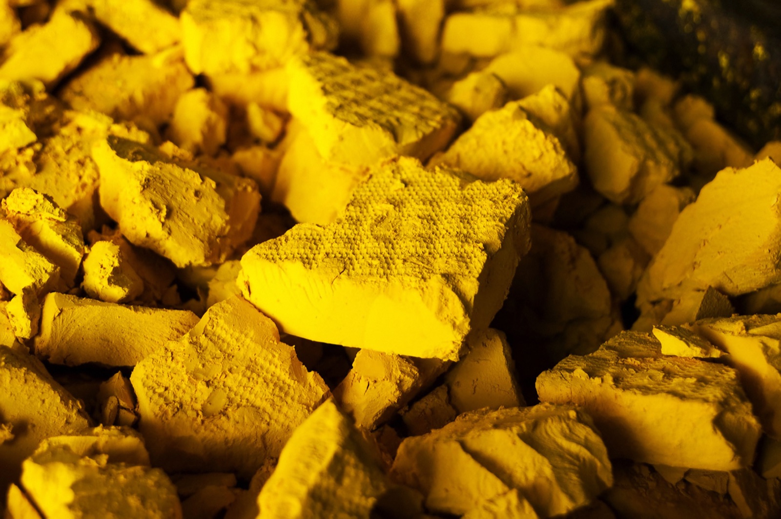 Yellowcake uranium concentrate.